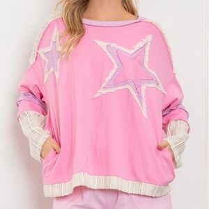 082 NWT BlueVelvet Star Patchwork Shirt